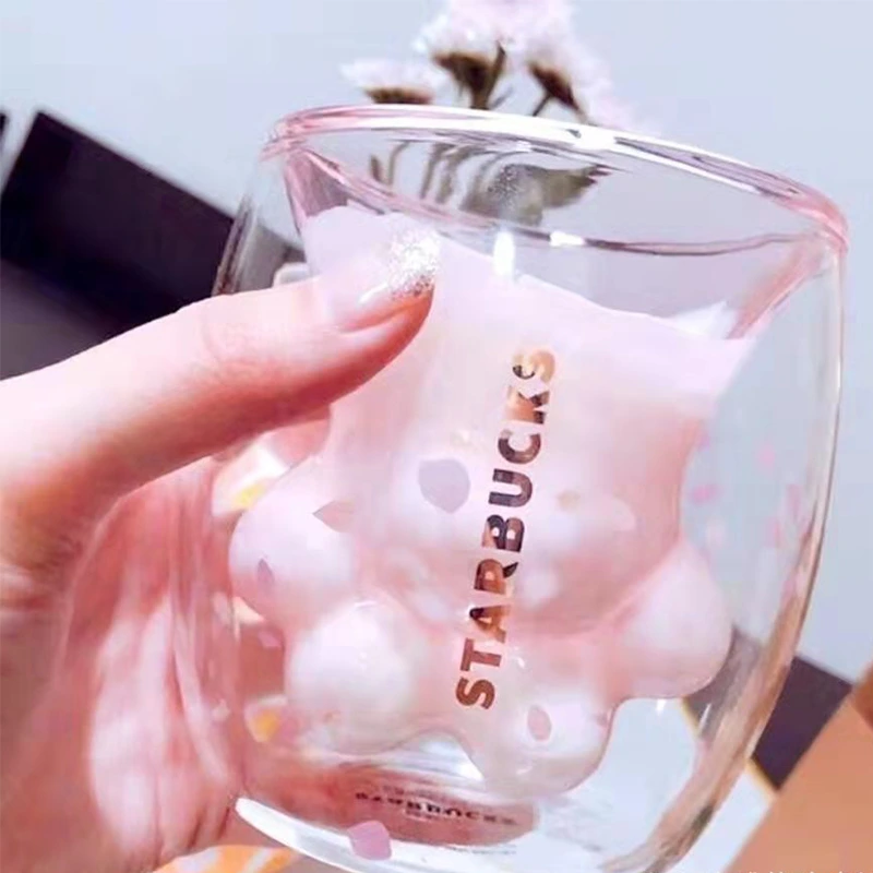 Starbucks Cat Claw Glass Cup